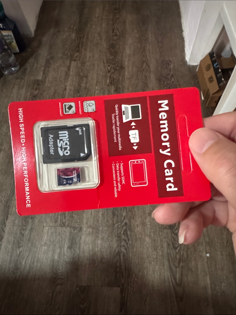 Memory Card with MicroSD Adapter - Red